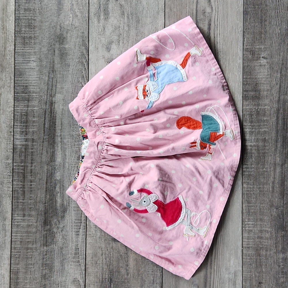 Mini Boden Winter Forest Friends Ice Skating Skirt